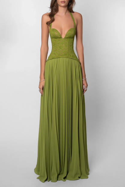 Imogen | Maxi Halterneck Corset Dress