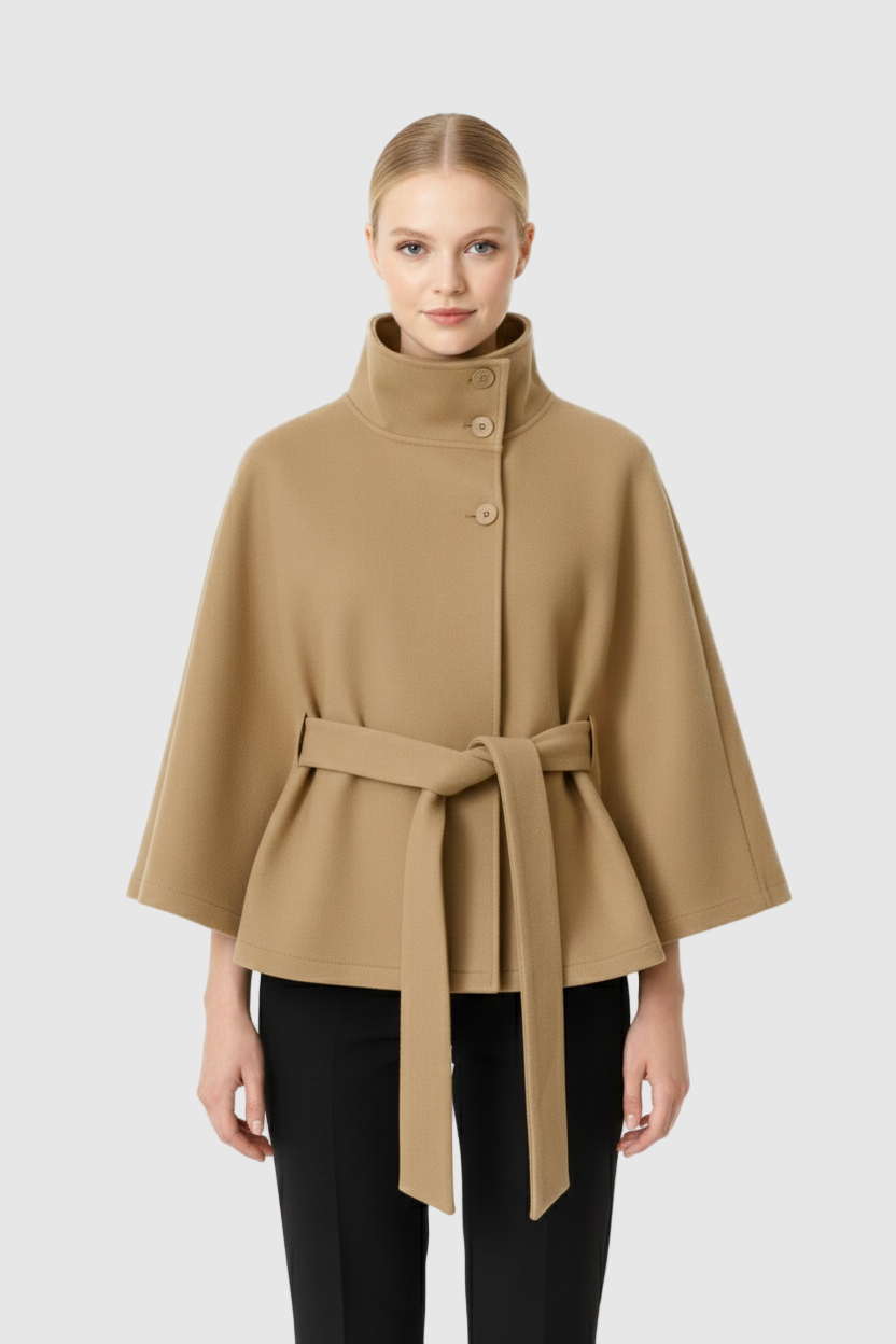 Elsie | High-Neck Belted Coat