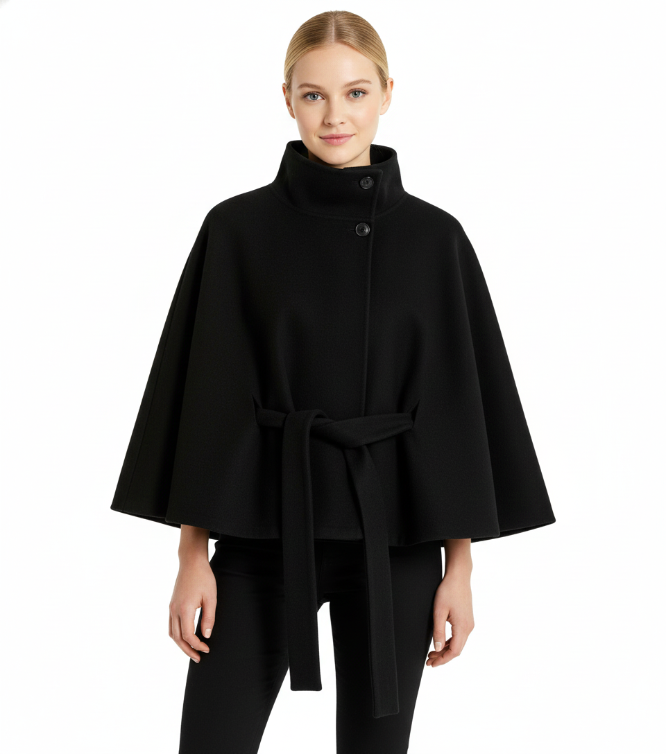 Elsie | High-Neck Belted Coat