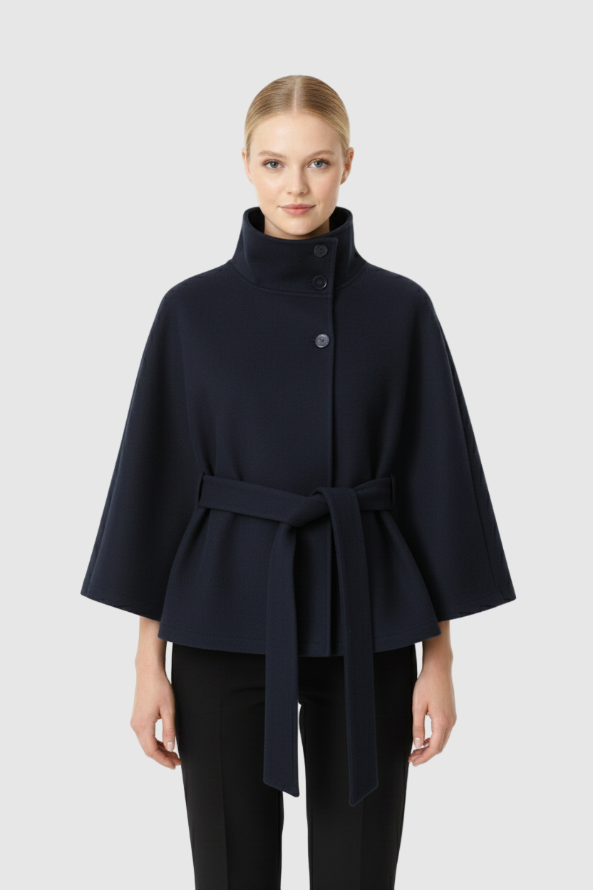 Elsie | High-Neck Belted Coat