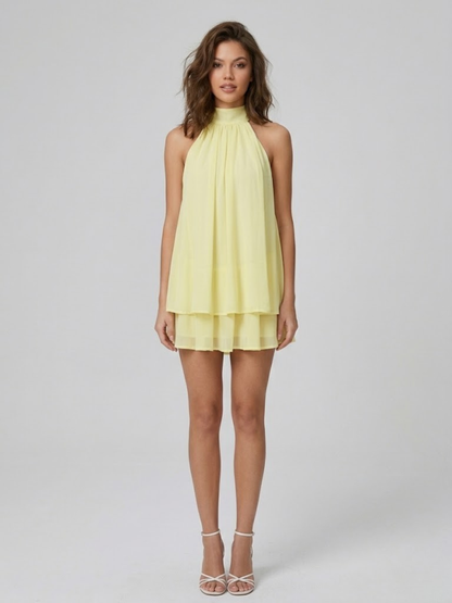 Gwendolyn | Mini High Neck Halter Dress
