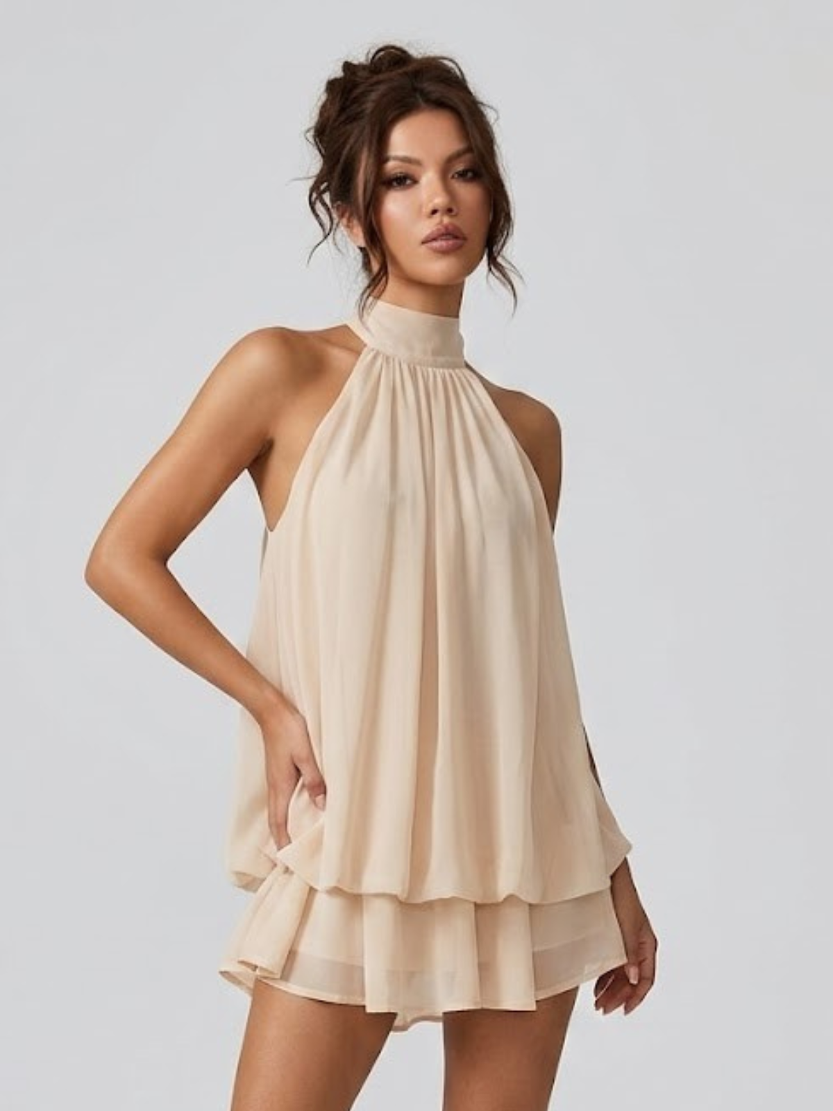 Gwendolyn | Mini High Neck Halter Dress