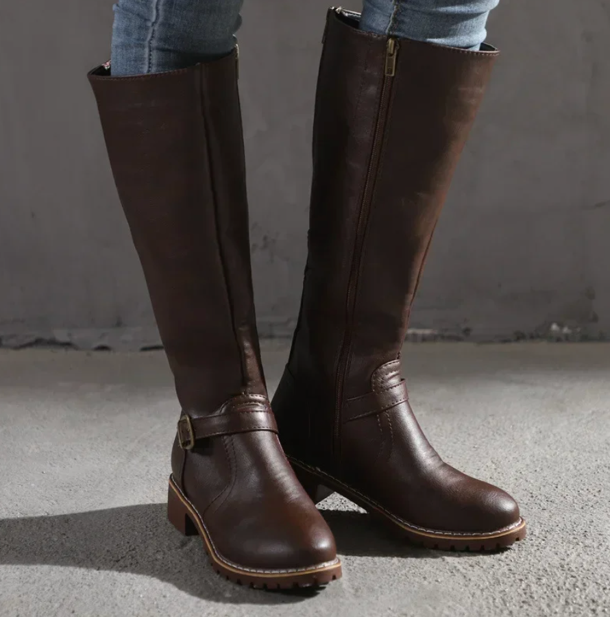 Women's Knee-High Buckle Boots | Riding