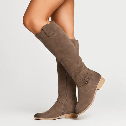 Women's Knee-High Side-Zip Boots | Block Heel