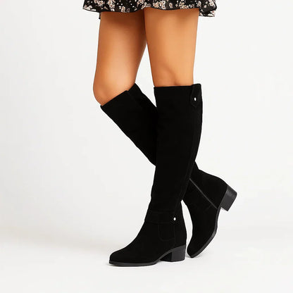 Women's Knee-High Side-Zip Boots | Block Heel