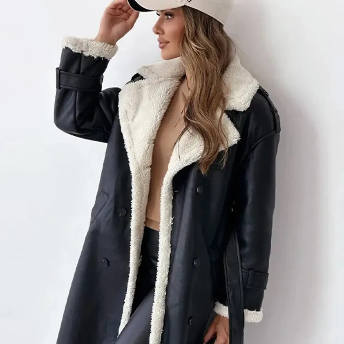 Women's Longline Trim Coat | Belted