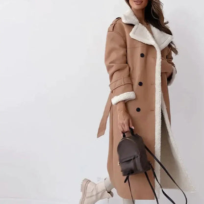 Women's Longline Trim Coat | Belted