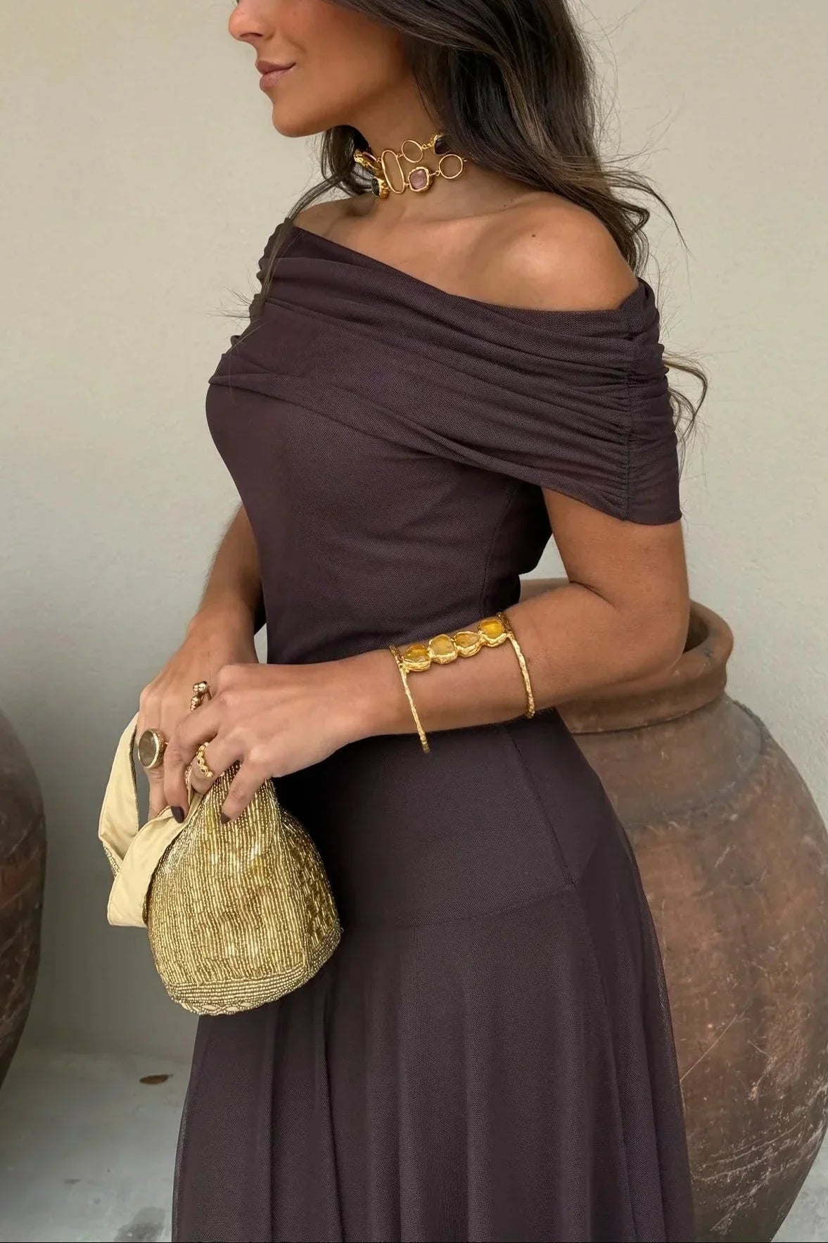 Blythe | Maxi One-Shoulder Ruched Dress