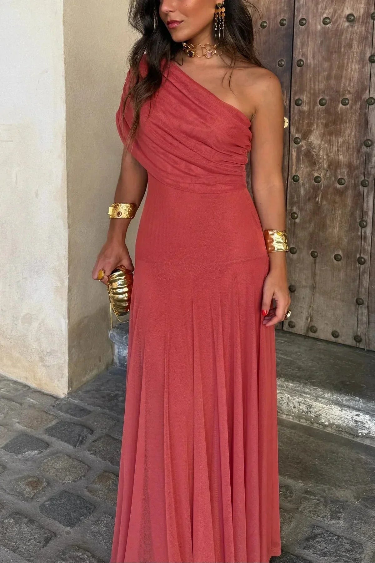 Blythe | Maxi One-Shoulder Ruched Dress