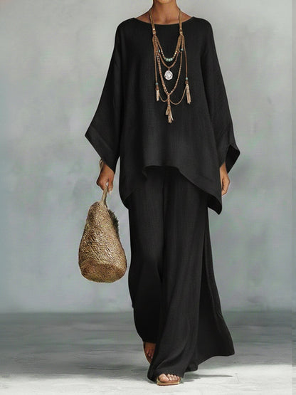 Women's Oversized Batwing Top | Wide-Leg Set