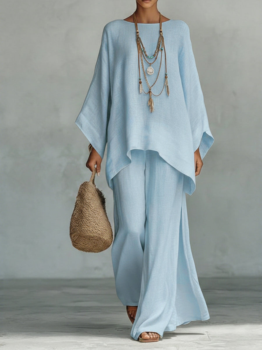 Women's Oversized Batwing Top | Wide-Leg Set