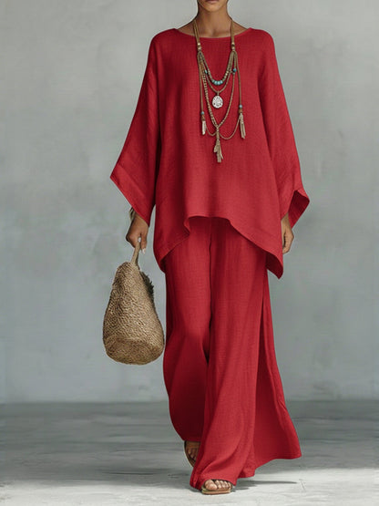 Women's Oversized Batwing Top | Wide-Leg Set