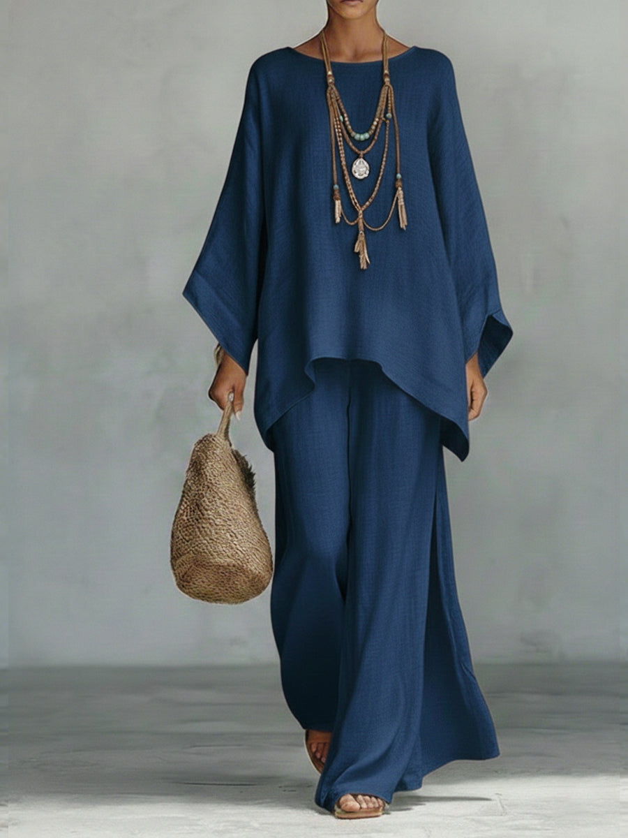 Women's Oversized Batwing Top | Wide-Leg Set