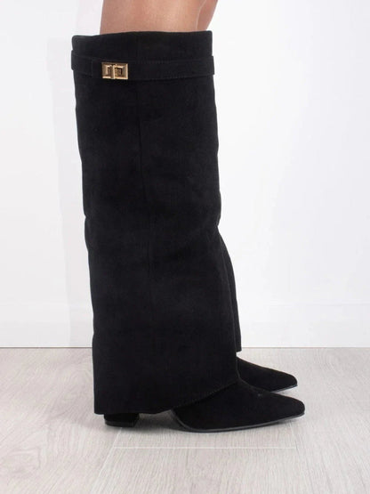 Nora | Pointed Fold-Over Boots