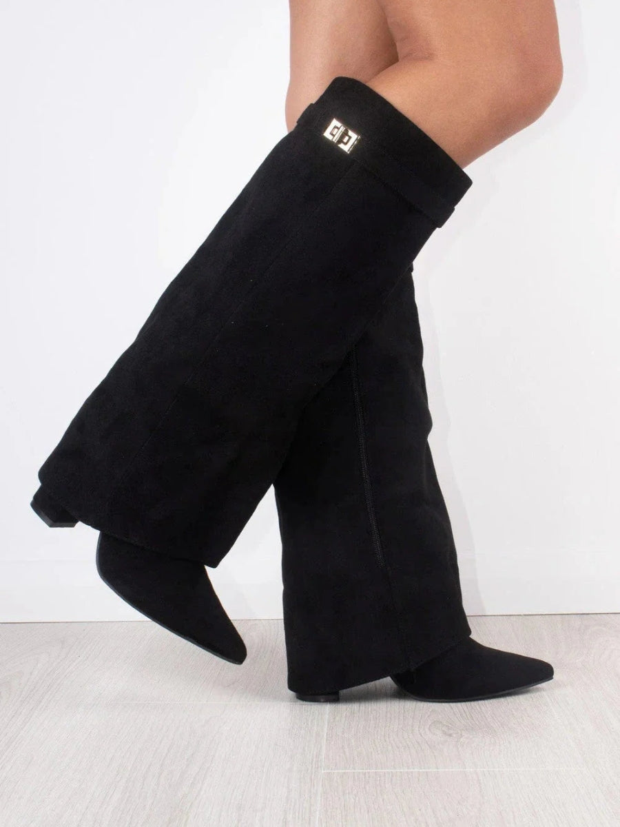 Nora | Pointed Fold-Over Boots