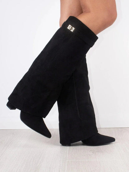 Nora | Pointed Fold-Over Boots