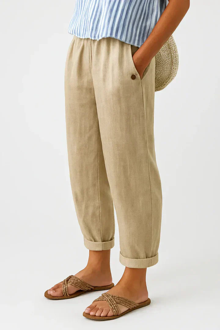 Women's Relaxed Tapered Trousers | Elasticated Waist