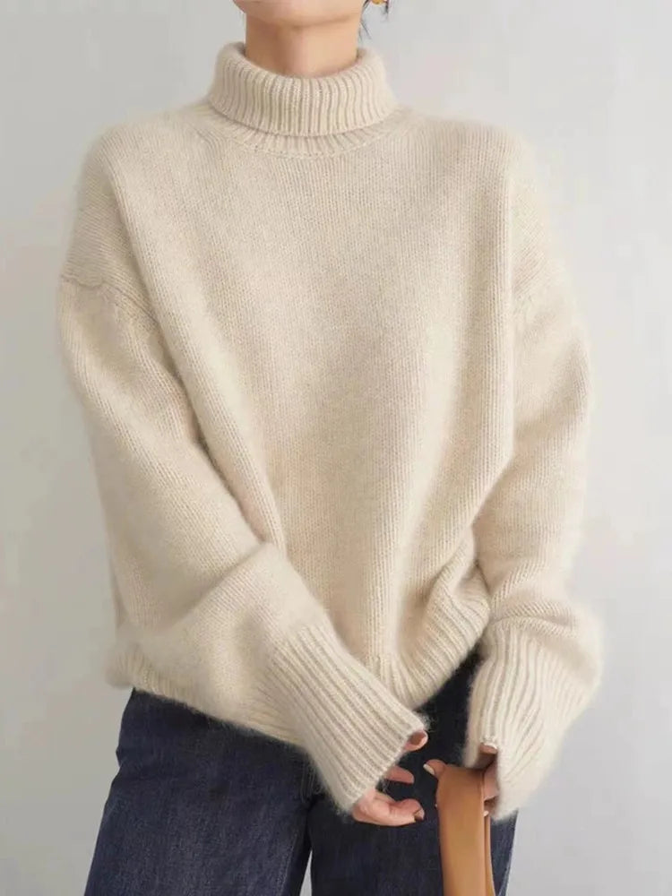 Women's Roll Neck Jumper | Relaxed Fit