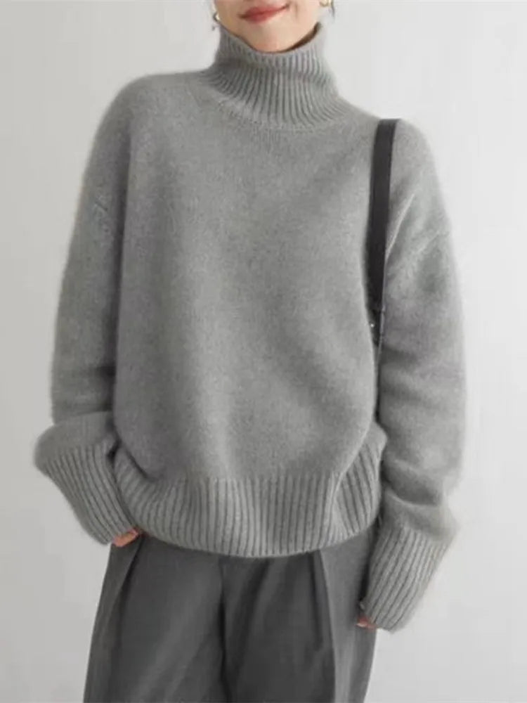 Women's Roll Neck Jumper | Relaxed Fit