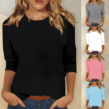 Ada | Three-Quarter Sleeve Round Neck T-Shirt