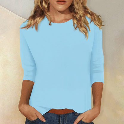 Ada | Three-Quarter Sleeve Round Neck T-Shirt