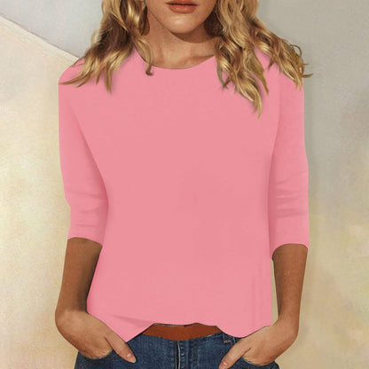 Ada | Three-Quarter Sleeve Round Neck T-Shirt