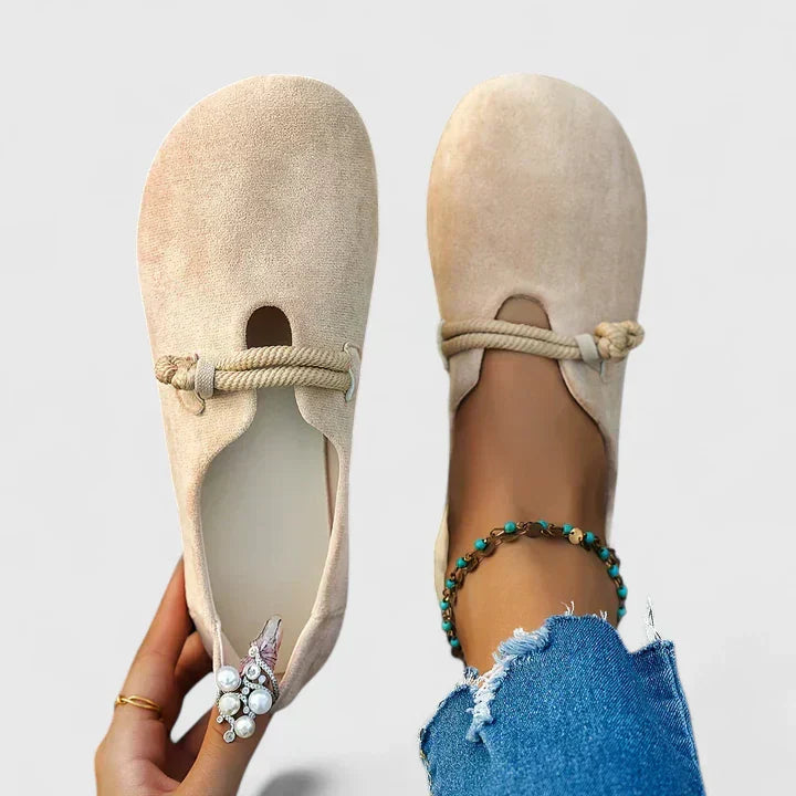 Women's Round-Toe Rope-Strap Flats | Slip-On