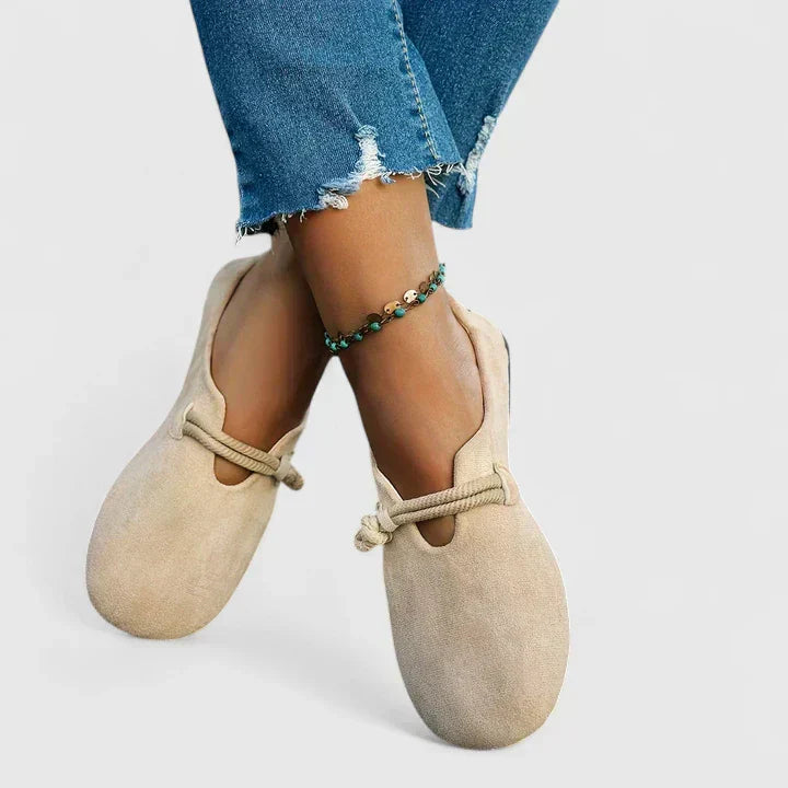 Women's Round-Toe Rope-Strap Flats | Slip-On