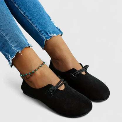 Women's Round-Toe Rope-Strap Flats | Slip-On