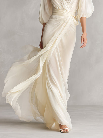 Women's Sheer Wrap Dress | Maxi