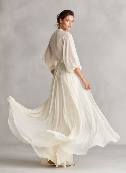 Women's Sheer Wrap Dress | Maxi