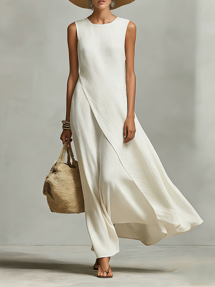Women's Sleeveless Layered Dress | Maxi
