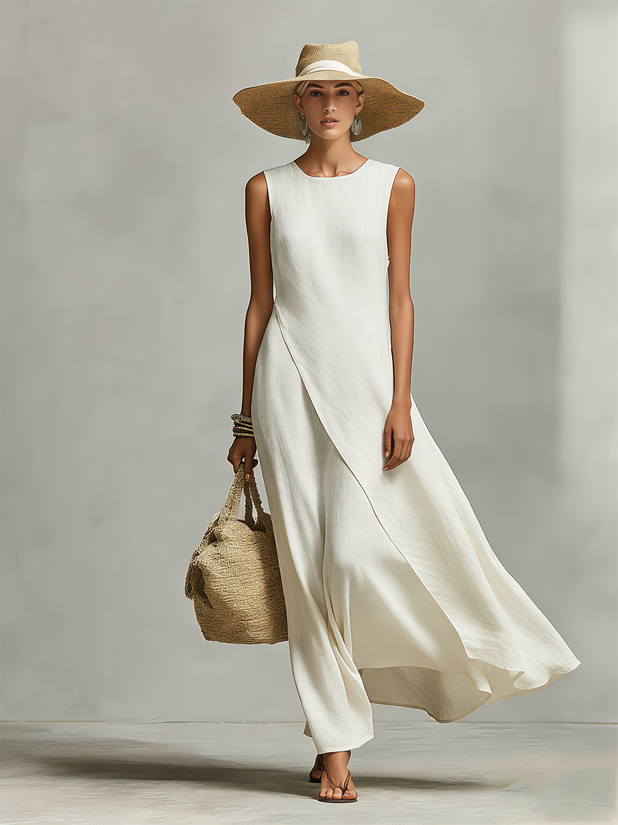 Women's Sleeveless Layered Dress | Maxi