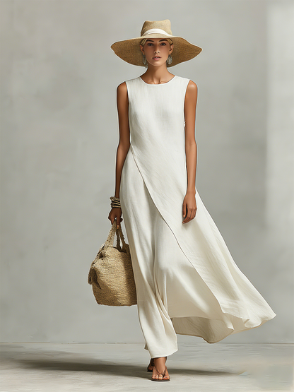 Women's Sleeveless Layered Dress | Maxi