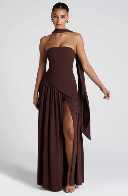 Celia | Maxi Strapless Corset Dress