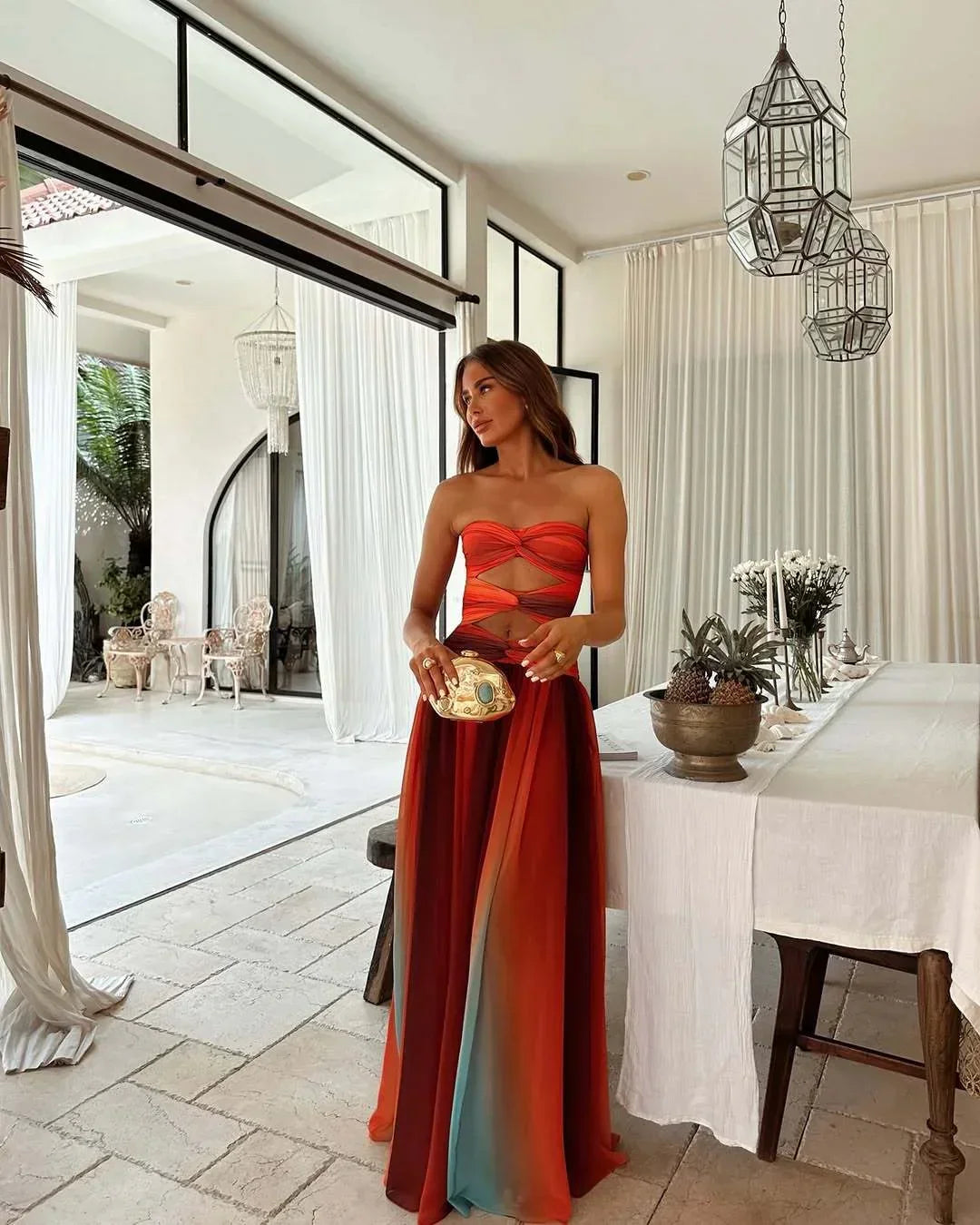 Lavinia | Maxi Strapless Cut-Out Dress