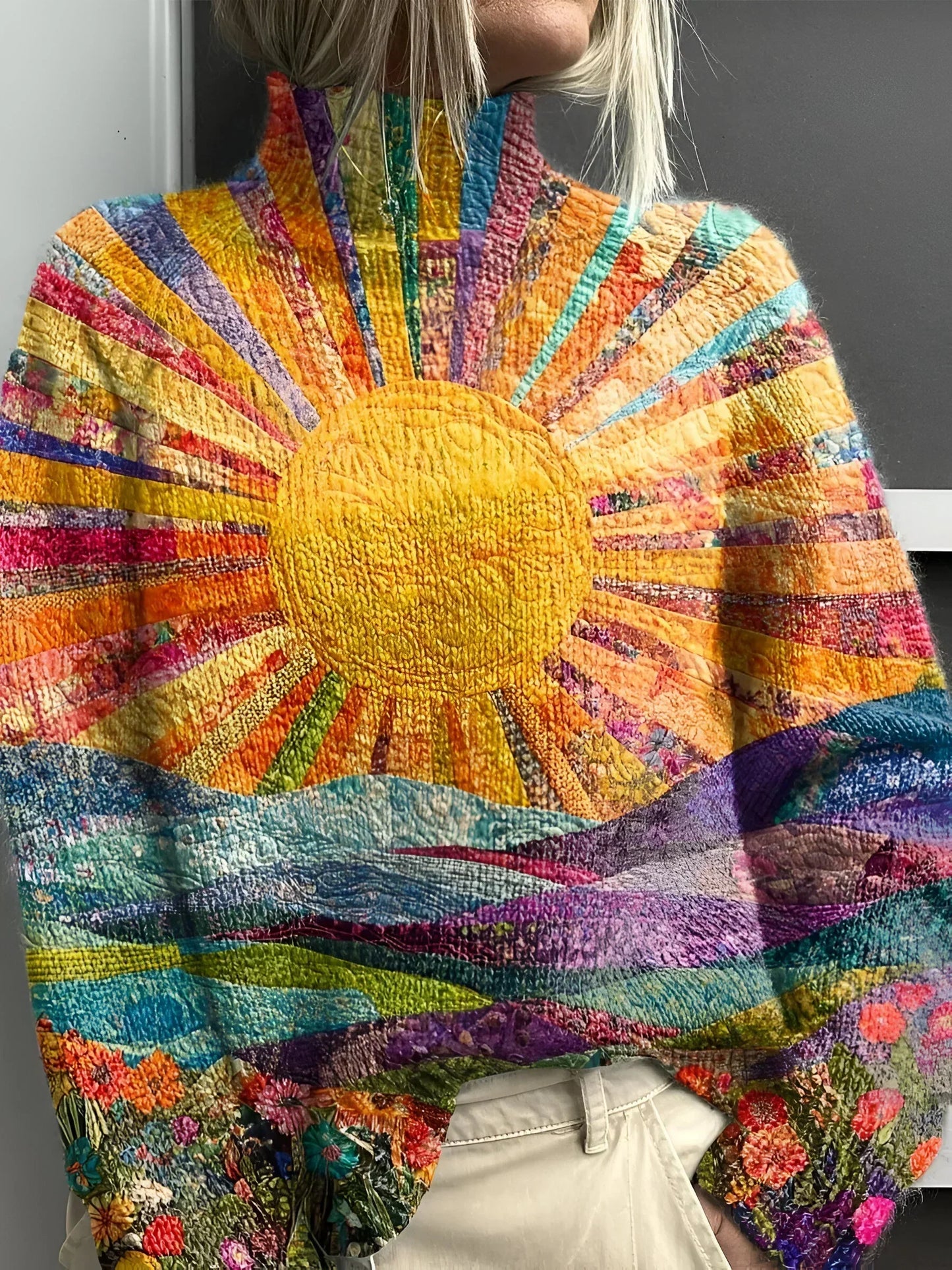 Women's Sunburst Turtleneck Jumper | Long Sleeve