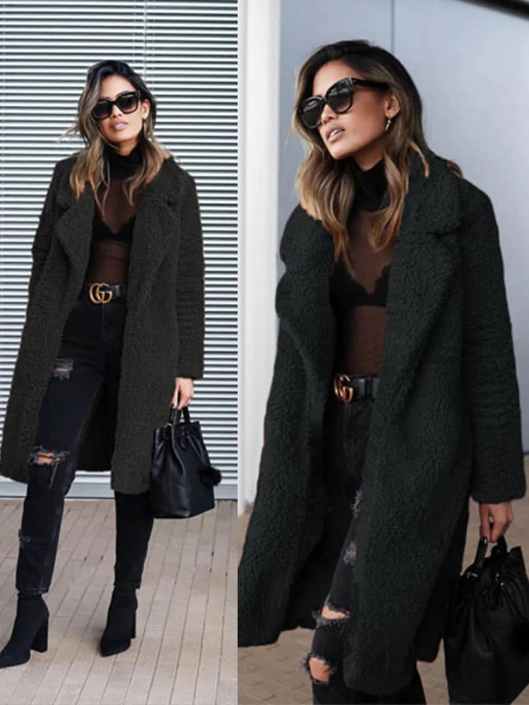 Women's Lapel Coat | Longline