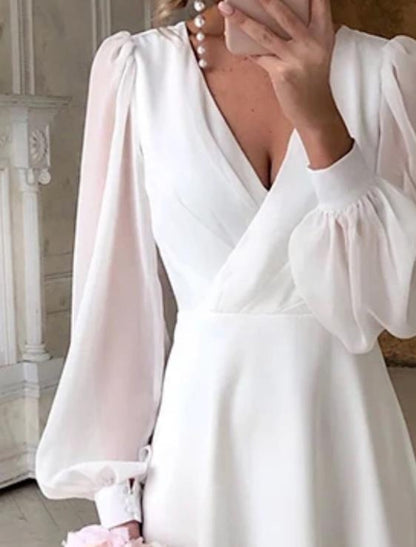 Tessa | Midi V-Neck Long Sleeve Dress