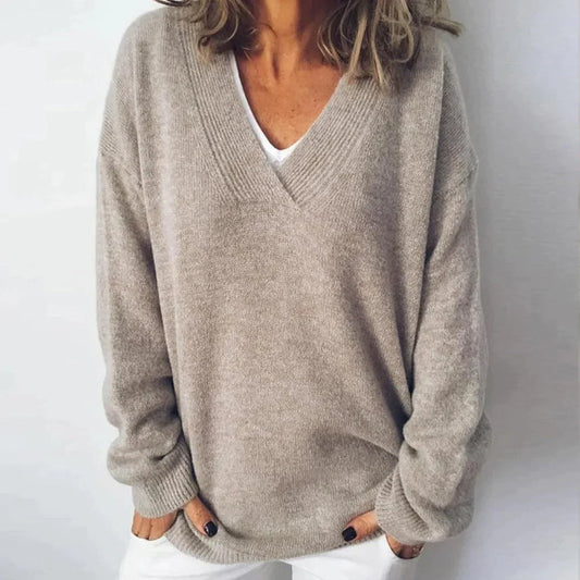 Women's V-Neck Relaxed Jumper | Long Sleeve