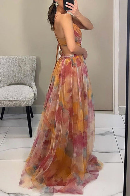 Daphne | Maxi V-Neck Spaghetti Strap Dress