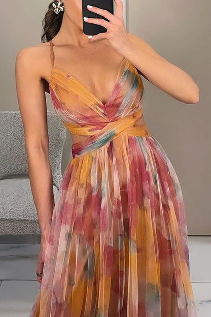 Daphne | Maxi V-Neck Spaghetti Strap Dress