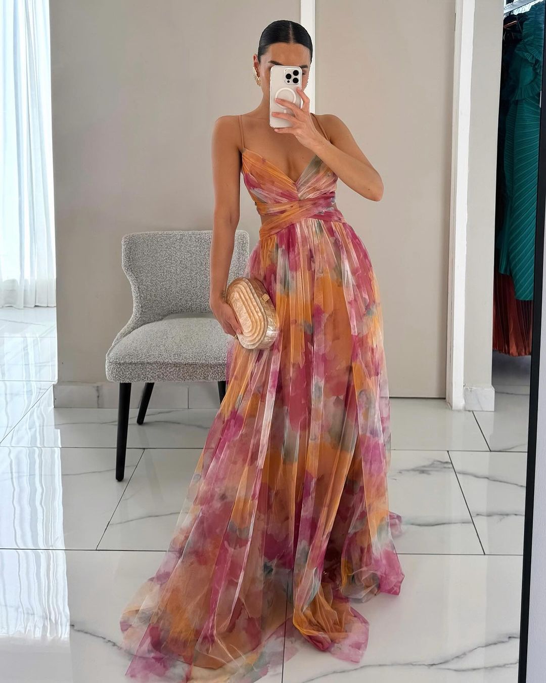 Daphne | Maxi V-Neck Spaghetti Strap Dress