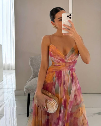 Daphne | Maxi V-Neck Spaghetti Strap Dress