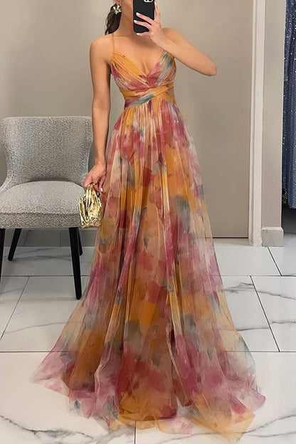 Daphne | Maxi V-Neck Spaghetti Strap Dress