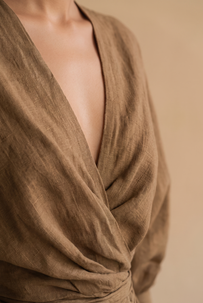 Women's Wrap V-Neck Dress | Maxi