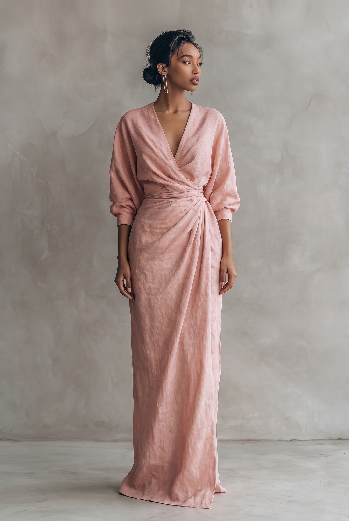 Women's Wrap V-Neck Dress | Maxi