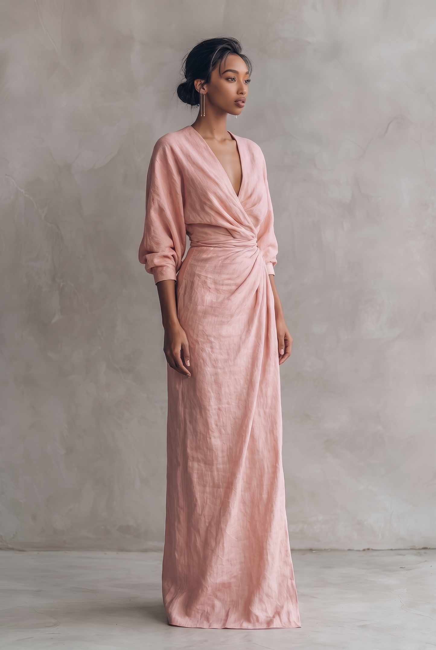 Women's Wrap V-Neck Dress | Maxi