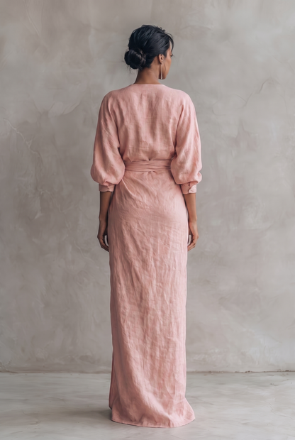 Women's Wrap V-Neck Dress | Maxi