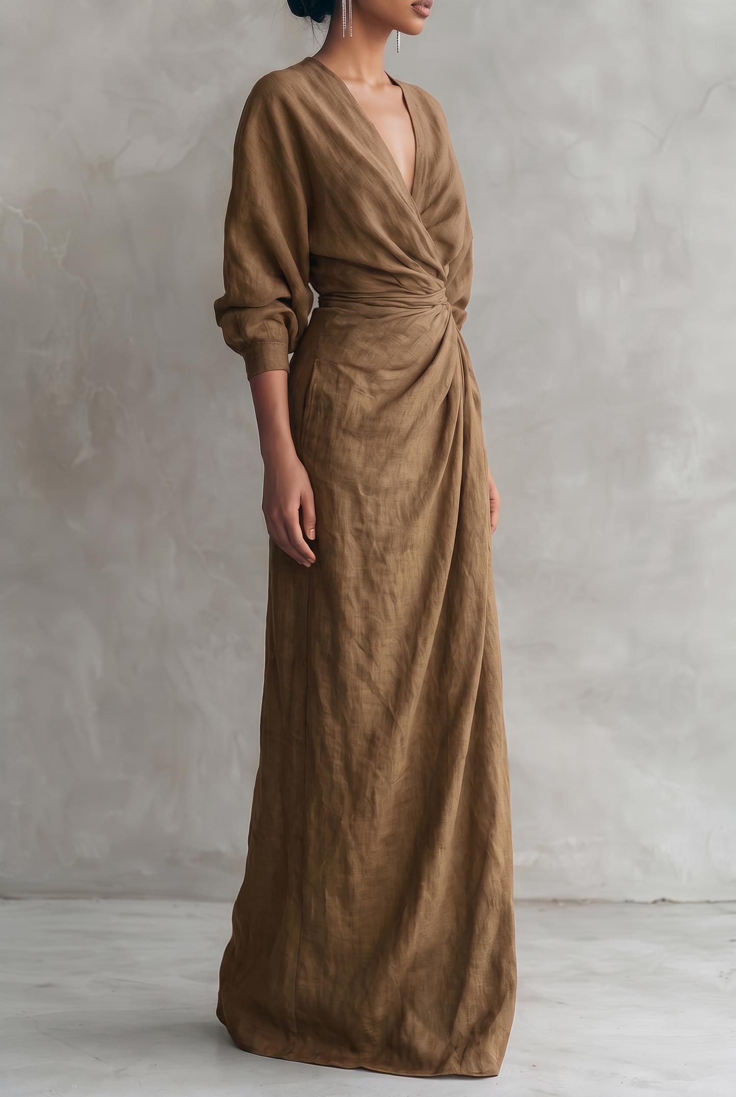 Women's Wrap V-Neck Dress | Maxi